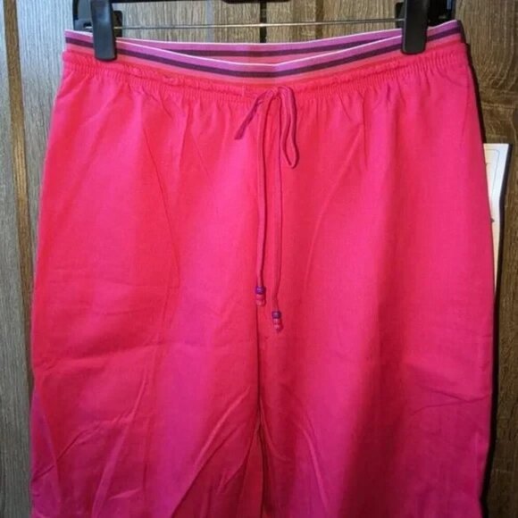 **3 FOR $9** Barco New Fuchsia Elastic Waist Flared Leg Pull On Scrub Pants NWT - Picture 2 of 3